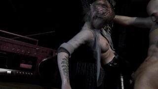 Ellie in leather pant rough sex