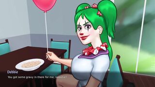 Debbie New Scene | Clown Jenny and Debbie Suck anon dick in under the table
