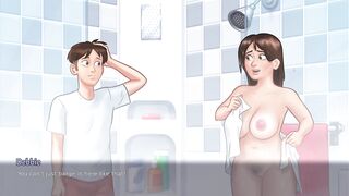 Debbie New Scene | Anon going to bath while Debbie bathing in fist time