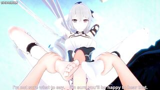 POV Hentai Footjob from Vill V from Honkai Impact