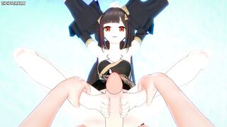 POV Hentai Footjob from Nuwa from Honkai Impact