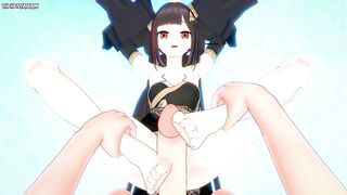 POV Hentai Footjob from Nuwa from Honkai Impact