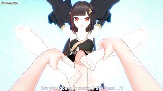 POV Hentai Footjob from Nuwa from Honkai Impact