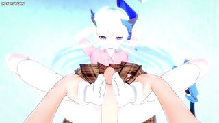 POV Hentai Footjob from Liliya Olenyeva from Honkai Impact