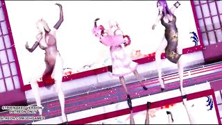 [MMD] Tougen Renka Hot Erotic Dance League of Legends Ahri Kaisa Seraphine Uncensored Hentai