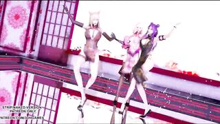 [MMD] Tougen Renka Hot Erotic Dance League of Legends Ahri Kaisa Seraphine Uncensored Hentai