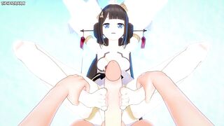 POV Hentai Footjob from Fuxi from Honkai Impact
