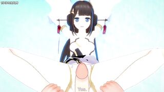 POV Hentai Footjob from Fuxi from Honkai Impact