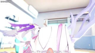 POV Hentai Footjob from Elysia from Honkai Impact