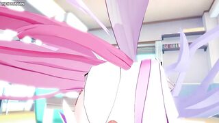 POV Hentai Footjob from Elysia from Honkai Impact