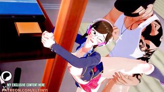 D.Va's Surrenders to Her Boyfriend Enjoy Hot Deep-Fucking and Creampie