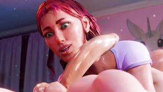 Starfire - Learning Earth’s Customs One Sensual Lesson at a Time ( Cartoon Parody )