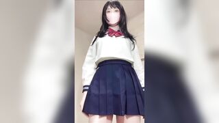Schoolgirl squirting and cumming