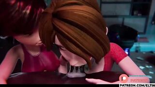 Aunt Cass And Elastigirl Do Hot Double Bbc Blowjob And Getting Cum In Mouth Hottest Hentai