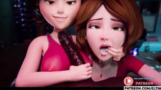 Aunt Cass And Elastigirl Do Hot Double Bbc Blowjob And Getting Cum In Mouth Hottest Hentai