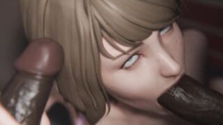 Madruga3d Big-booty College Girl in Intense Anal Gangbang with Multiple Black Cocks, Gaping and Cum-soaked