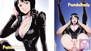 One Piece Hentai - Nico Robin Classic Black suit is the best supper big tits