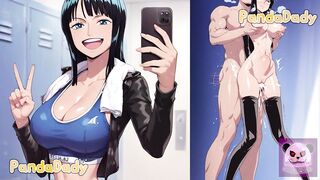 One Piece Hentai - Nico Robin Classic Black suit is the best supper big tits