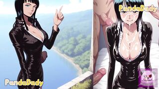 One Piece Hentai - Nico Robin Classic Black suit is the best supper big tits