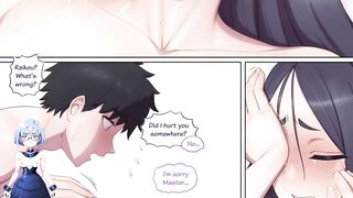 brunette receiving multiple creampie
