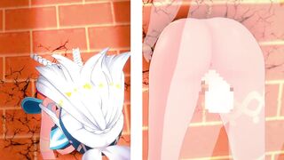 【原神】壁穴にハマったムアラニが壁尻中出しセックスされる3Dエロアニメーション。(むあらにpart3。Genshin Mualani hole in the wall sex.玛拉妮隔墙性爱)