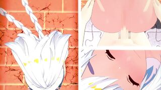 【原神】壁穴にハマったムアラニが壁尻中出しセックスされる3Dエロアニメーション。(むあらにpart3。Genshin Mualani hole in the wall sex.玛拉妮隔墙性爱)