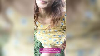 Horny barefoot hippie spits in your mouth and cums in the garden