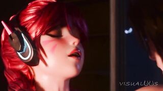 Cute and Hot D.va Romantic Sex in the Bathroom | 3D Hentai Cartoon
