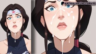Wonder Woman is massaging your cock with her tender foot!