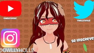 Owlly Holle fodendo os peitos de uma Succubus Demonia Gostosa