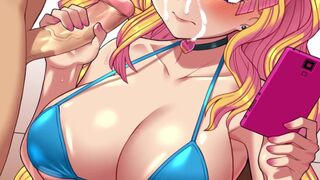 hot blonde handjob