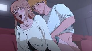 Chainsaw man, Sex at the cinema | Hentai animation