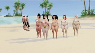 Guys blow hugh load on beach milf