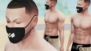 Guys blow hugh load on beach milf