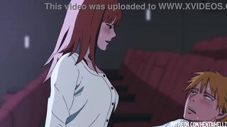 Makima got excited from public sex in the cinema hentai anime