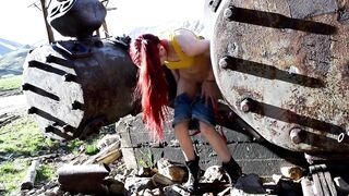 Teen Misty Has To Pee While Searching For Bug Pokemon In The Mines Outdoors