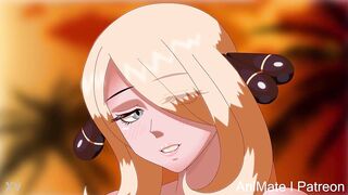Pokemon - Cynthia hentai on the beach (by AniMate)
