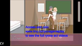 Cute blonde having sex with her teacher in Bt life hentai game