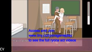 Cute blonde having sex with her teacher in Bt life hentai game