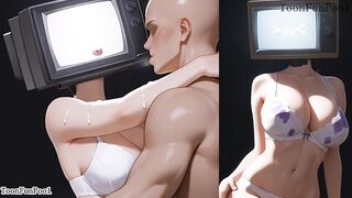 Skibidi Toilet Hentai animation - Big Tits TV woman Blow Job On Top Hentai Anime