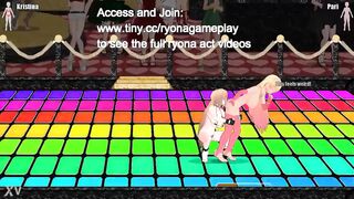 Cute ladies having lesbian sex in Princess of the ring 2 erotic hentai game