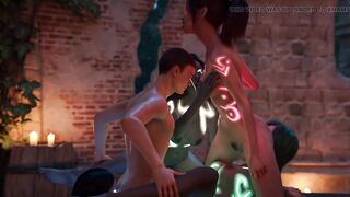 Lust Academy 46 - James Kissing Leona, Fucking Katrina and Leona in a Group Sex with 4 Women