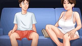 Summertime saga: horny MILF got caught masturbating on the sofa ep 152
