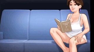 Summertime saga: horny MILF got caught masturbating on the sofa ep 152
