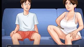 Summertime saga: horny MILF got caught masturbating on the sofa ep 152