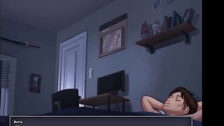 My stepsister with big tits caught me when I spied on my masturbating milf stepmom with big ass. (Summertime Saga - Debbie - 1)