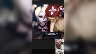 Harley Quinn and Ivy Deepthroating a Naughty Fucking Cock