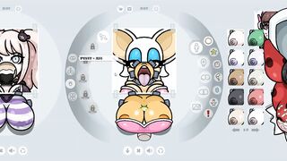 Fapwall Weird Hentai game Rouge the bat assfucked by 3 dick