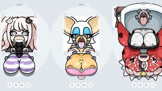 Fapwall Weird Hentai game Rouge the bat assfucked by 3 dick