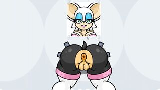 Fapwall Weird Hentai game Rouge the bat assfucked by 3 dick